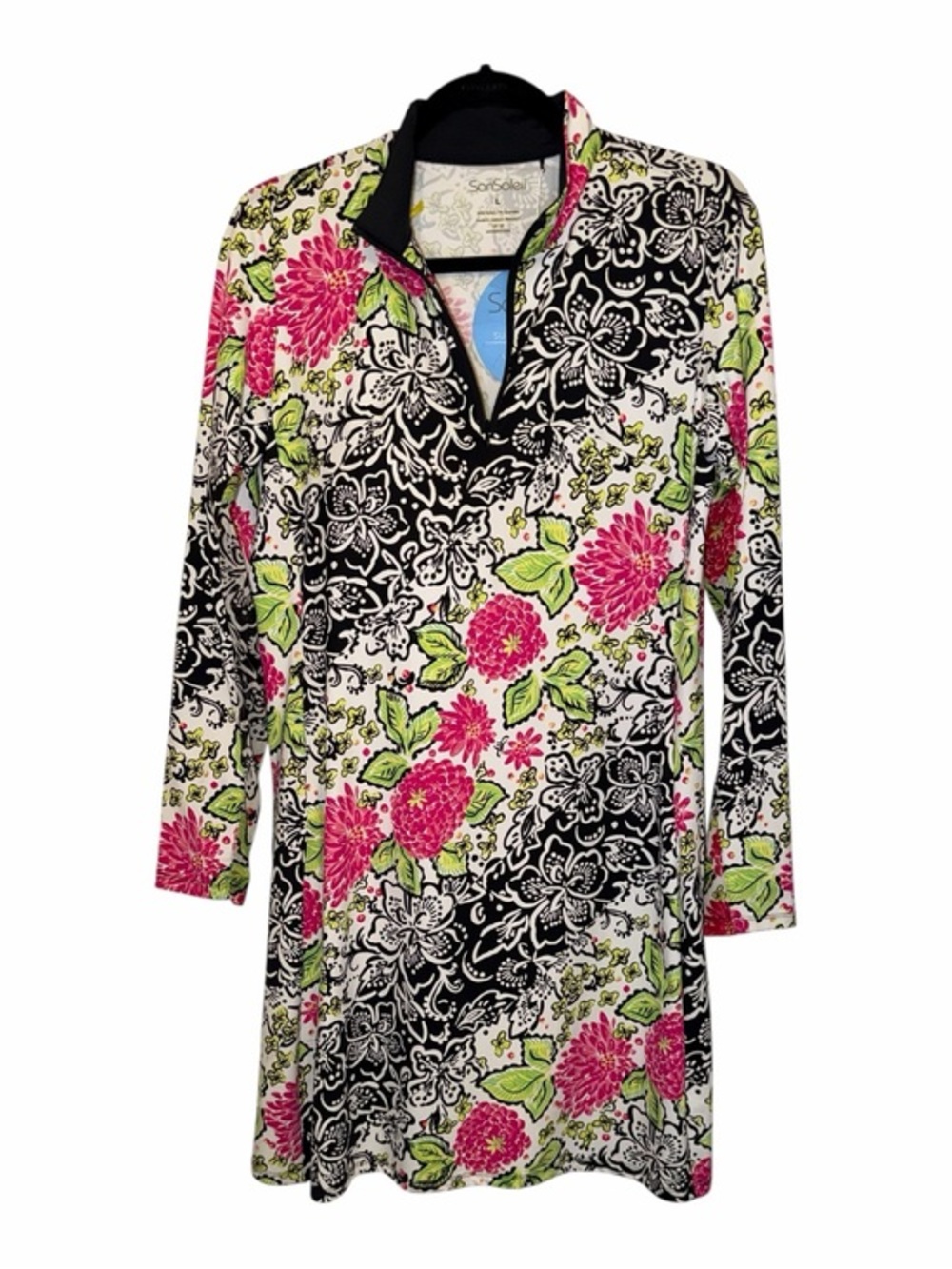 NWT SanSoleil Barcelona Print Mock Dress with Matching Shorts UPF 50+